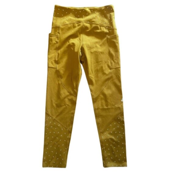 Tek Gear LIKE NEW mustard yellow high rise side pocket 7/8 leggings size M - Picture 1 of 5